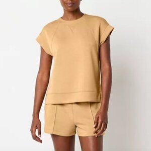 Stylus Womens Crew Neck Short Sleeve T-Shirt , Iced Coffee Sz XXL